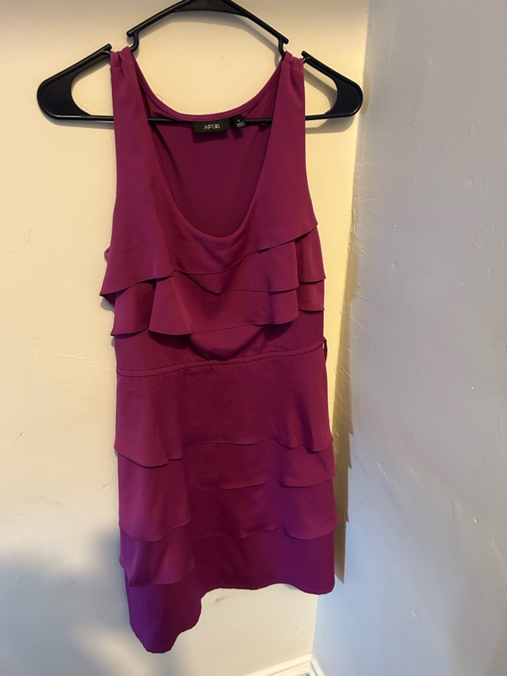 Apt. 9 Women's Magenta Tiered Ruffle Tank